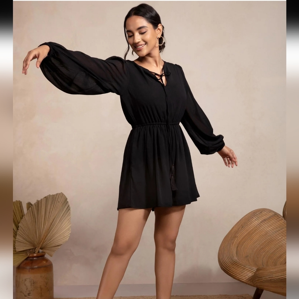 🌈Zara Black Rocking It In Playsuit dress - Picture 13 of 13